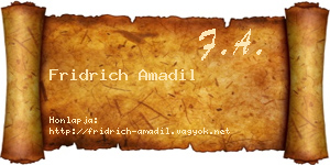 Fridrich Amadil névjegykártya